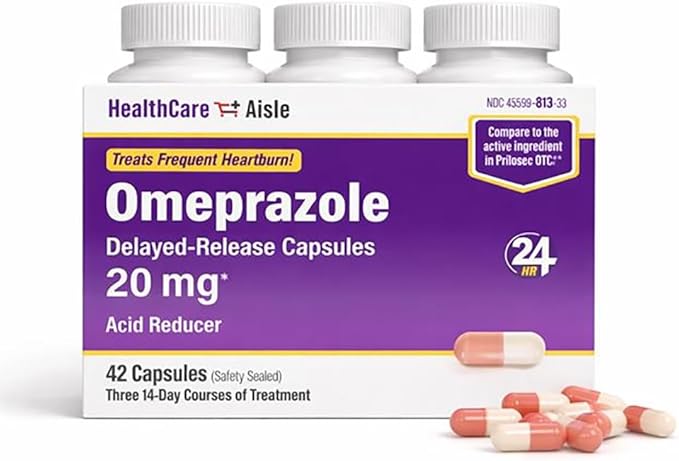 HealthCareAisle Omeprazole 20mg Acid Reducer Capsules