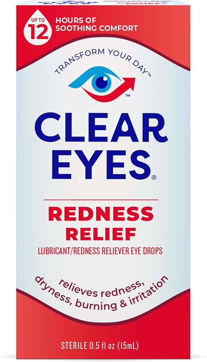 Clear Eyes Redness Eye Relief Eye Drops, 0.5 fl oz (Pack of 1)