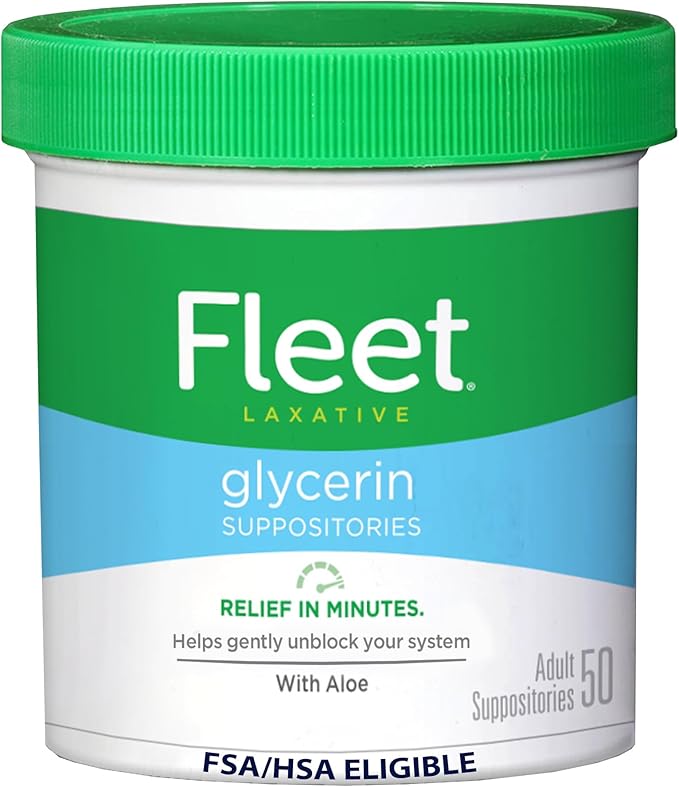 Fleet Aloe Vera Glycerin Laxative Suppositories – 50 Count