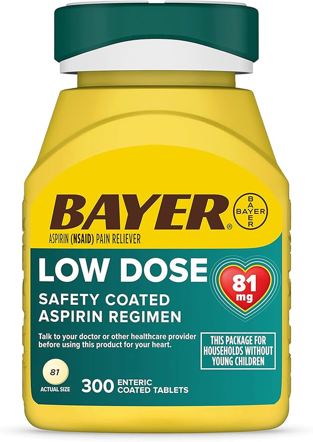 Bayer Aspirin Low Dose 81mg Heart Health Tablets