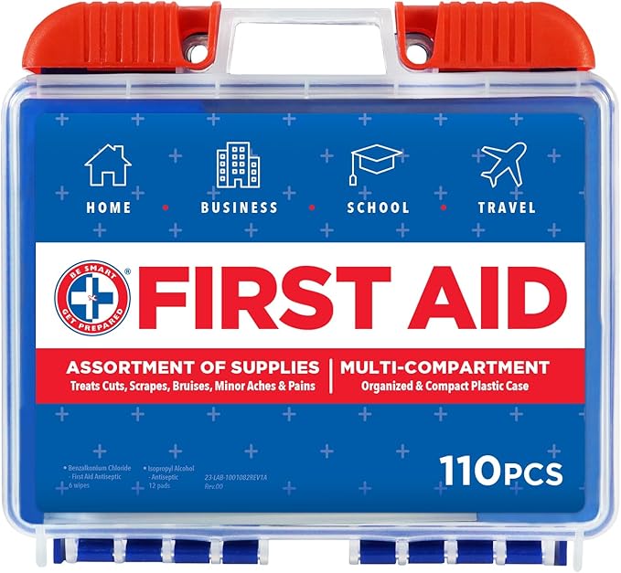 "Be Smart Get Prepared Deluxe 110-Piece First Aid Kit "