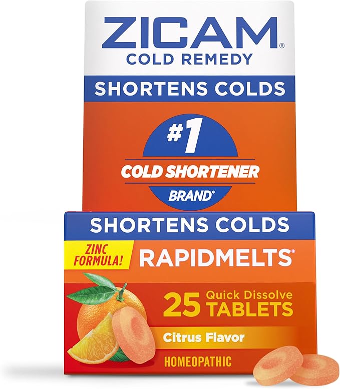 Zicam Cold Remedy Zinc Rapidmelts, Citrus Flavor, 25 Count