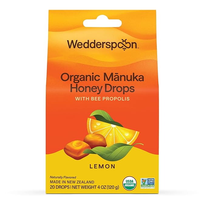 "Wedderspoon Manuka Honey Lemon Drops – Soothing Home Remedy "