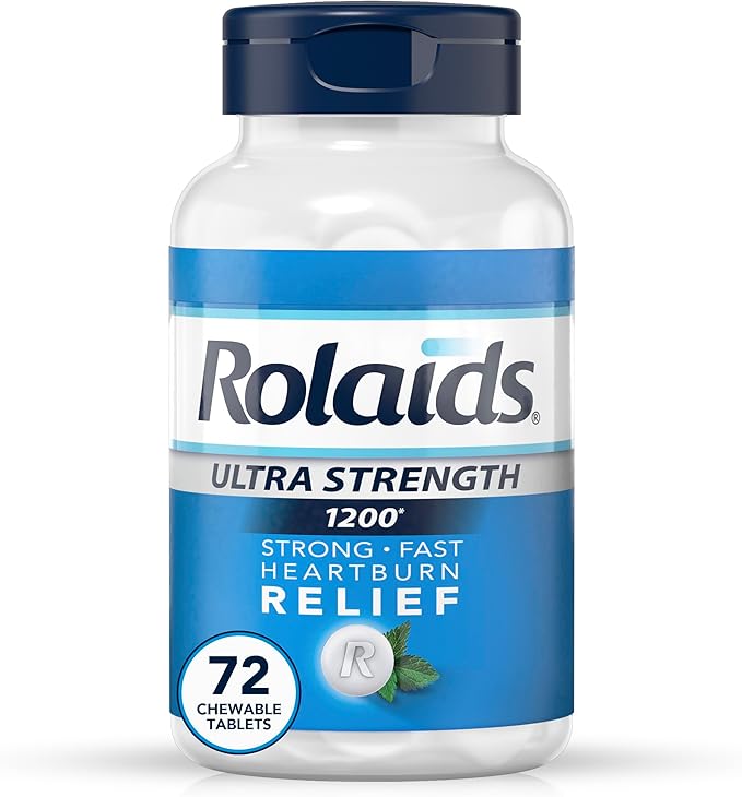 Rolaids Ultra Strength Antacid Chewable Tablets, Mint, 72-Count