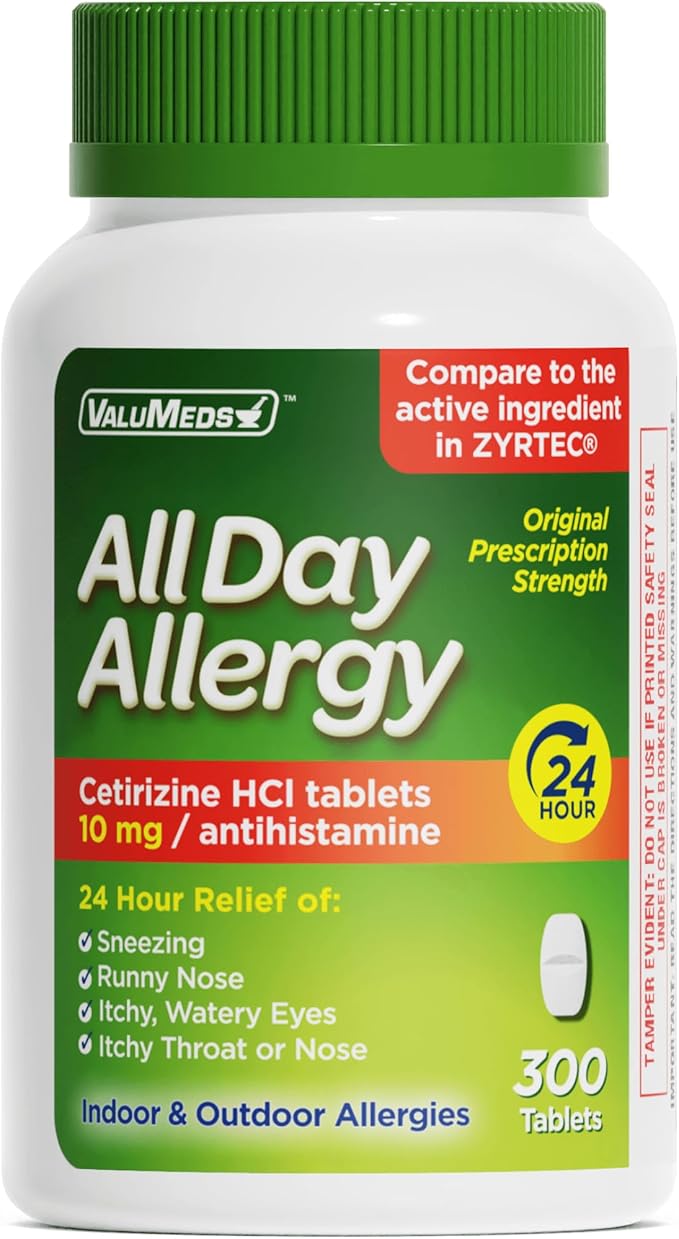 ValuMeds 24-Hour Allergy Relief Cetirizine Caplets