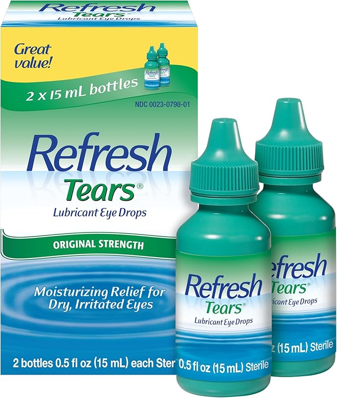 Refresh Tears Eye Drop Liquid Lubricant Bottle, 0.51 Ounce, 2 Pack