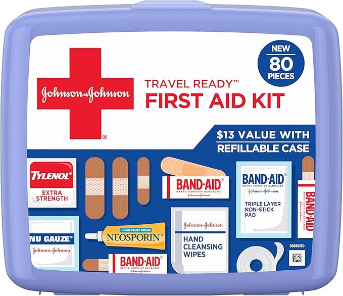"Band-Aid Travel-Ready Portable First Aid Kit 80pc "